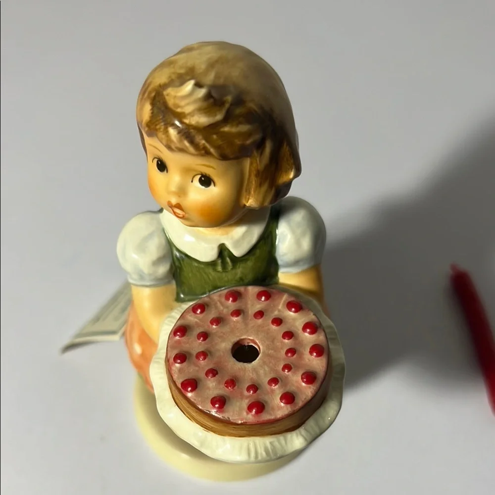 Goebel Hummel Birthday Girl Figurine with Red Candle. GH 108